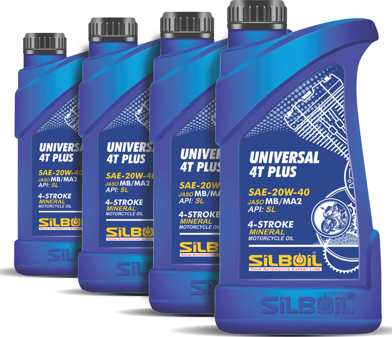 SILBOIL P4 UNIVERSAL 4T-PLUS 20W-40 (API: SL) ( JASO: MB/MA-2) High Performance Mineral Engine Oil(1 L)