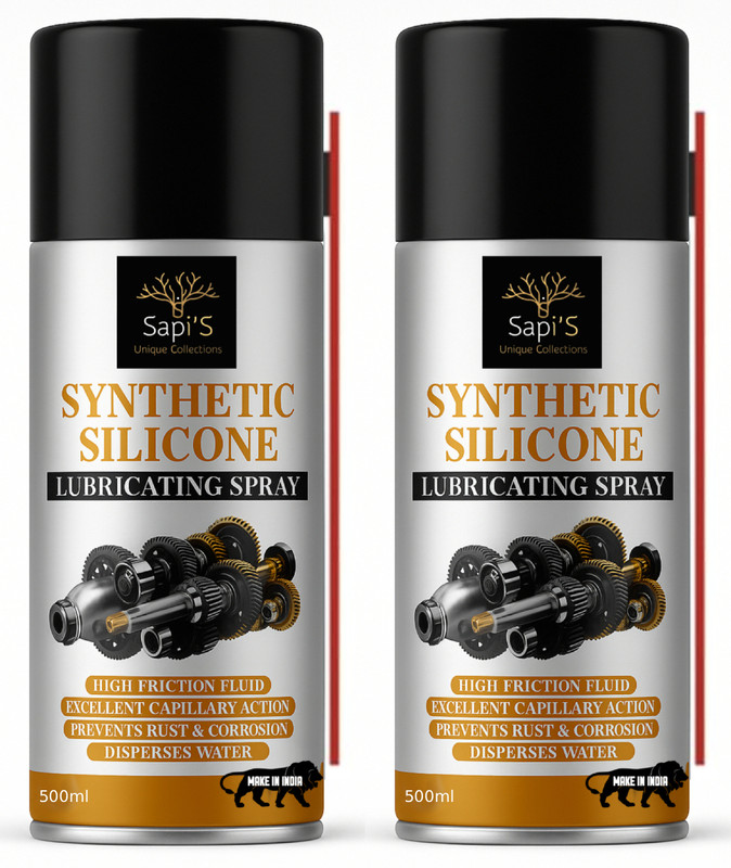 SAPI'S Silicone Lubricating Spray 500ml | Reduces Friction Prevents Rust & Corrosion For Industrial & Automotive Use Transmission Oil(980 ml, Pack of 2)