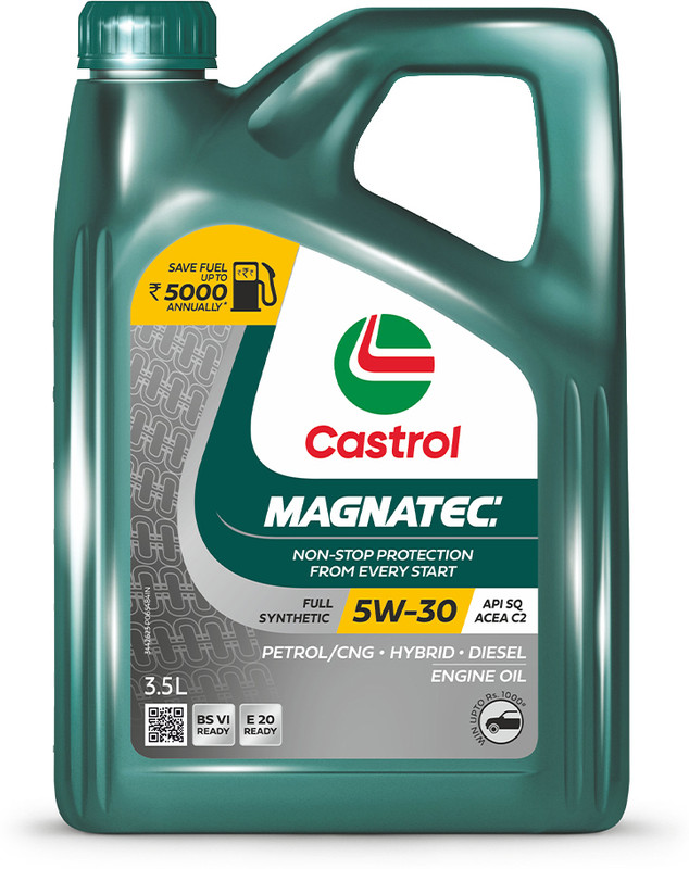 Castrol MAGNATEC 5W-30 API SQ ACEA C2 | NON-STOP PROTECTION FROM EVERY START Full-Synthetic Engine Oil(3.5 L, Pack of 1)