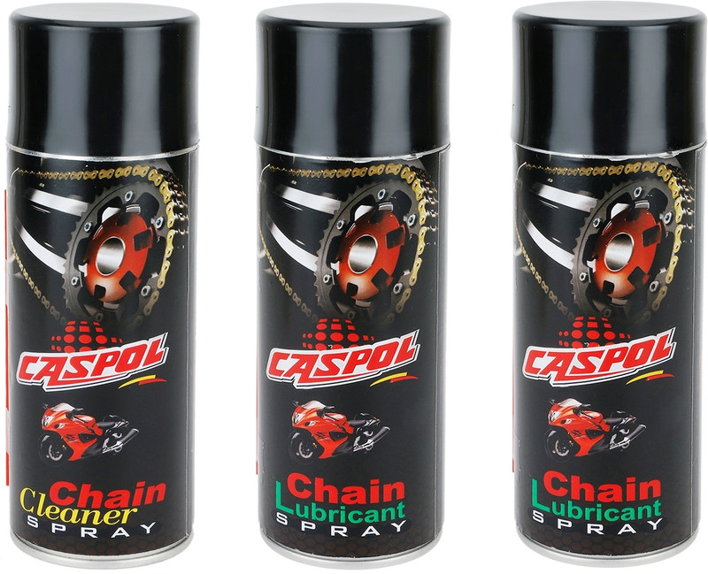 Caspol 2 Chain Lubricant 400ml & Chain Cleaner 400ml 2 Chain Lubricant Spray 800ml & Chain Cleaner Spray 400ml Chain Oil(1200 ml, Pack of 3)
