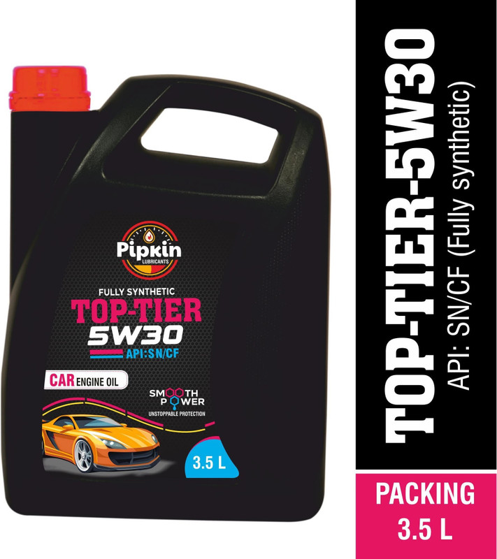 PIPKIN Top Tier 5W30 3.5 Litre SN Fully Synthetic Engine Oil for Car | Premium BS-6 Lubricant Engine Oil For Petrol CNG or Diesel Engine Compatible Full-Synthetic Engine Oil(3500 ml, Pack of 1)