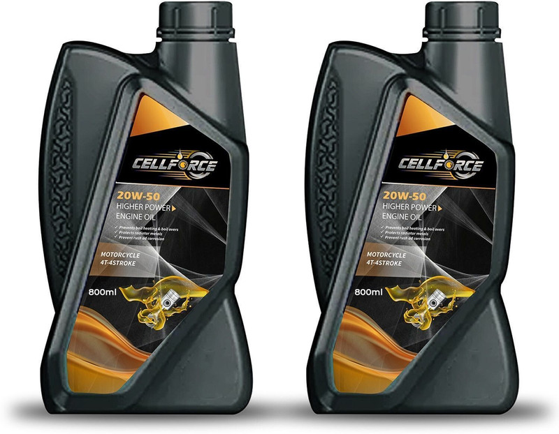 CELLFORCE 20W50 Synthetic Blend 4-Stroke Engine Oil for Vehicles like trucks, motorcycles & cars | High Performance Engine Oil(800 ml, Pack of 2)