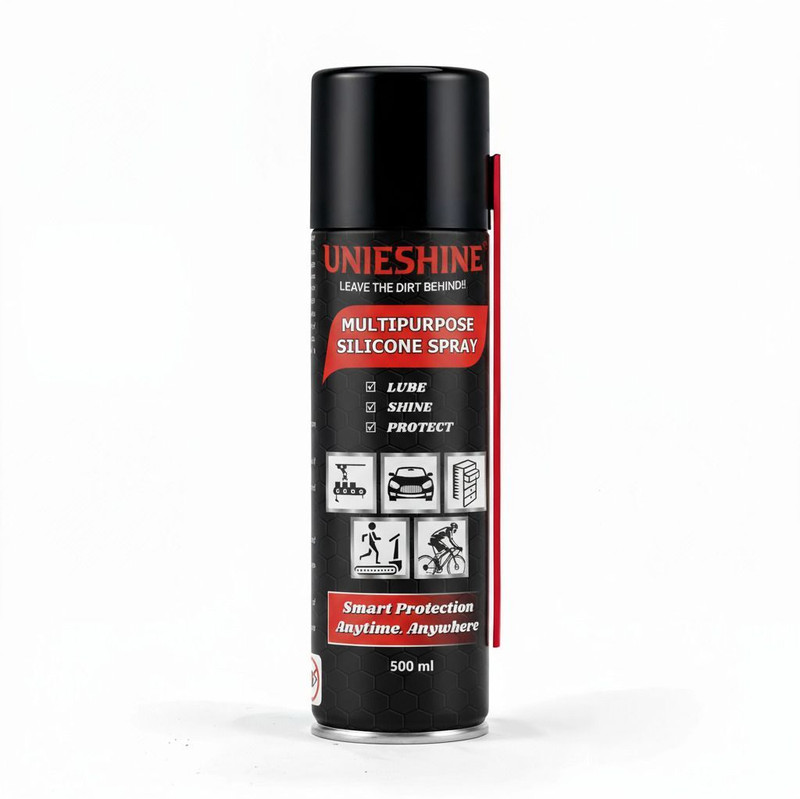 UNIESHINE Multipurpose Silicone Spray | Rust Prevention, Lubrication & Shine for Metal, Plastic, Rubber, Wood & Automotive Use Grease(500 ml, Pack of 1)