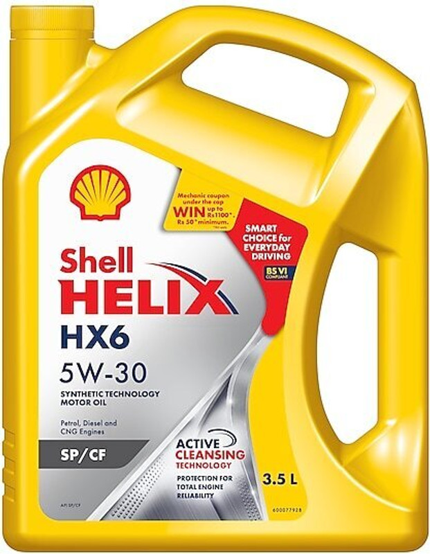 Shell 550072065 Shell Helix HX6 5W-30 Synthetic Blend Engine Oil(3.5 L, Pack of 1)