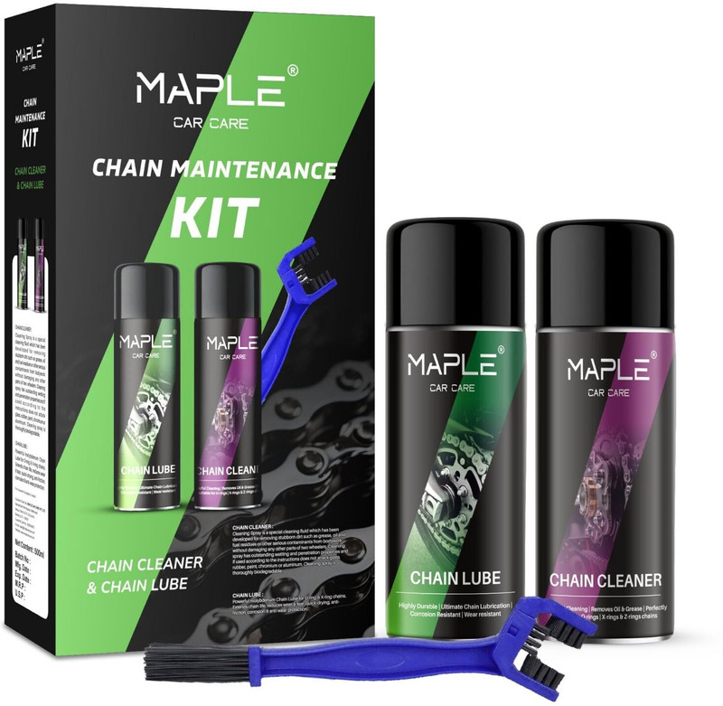 Maple Chain Cleaner & Lubricant Spray Chain Maintenance Kit Combo with Brush Bike Grease(300 ml, Pack of 1)