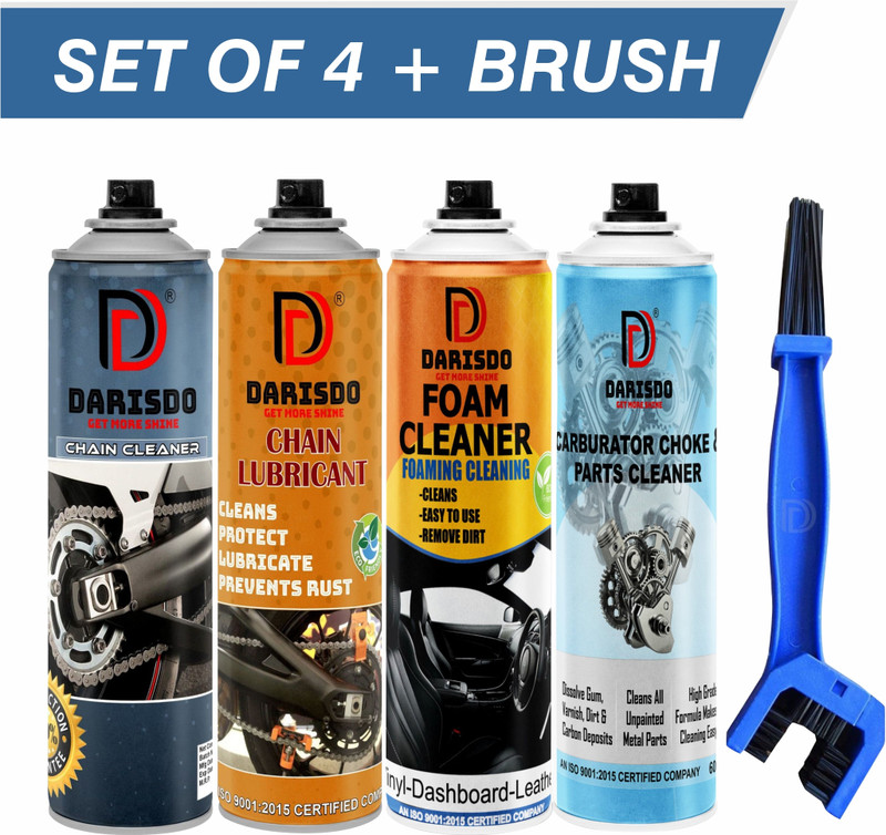 Darisdo Chain Lube and Chain Cleaner Foam Cleaner & Carburetor Cleaner With Chain Brush Bike Cleaning Kit & Engine Carburetor Cleaner Chain Oil(2000 ml, Pack of 4)