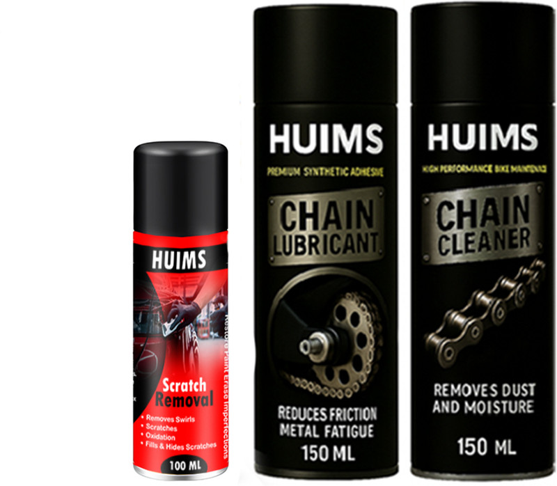 Huims Chain Cleaner, Lubricant, and AE_0 scratch remover 400 ML Chain Cleaner, lube & scratch remover (3 pcs) Chain Oil(400 ml, Pack of 3)
