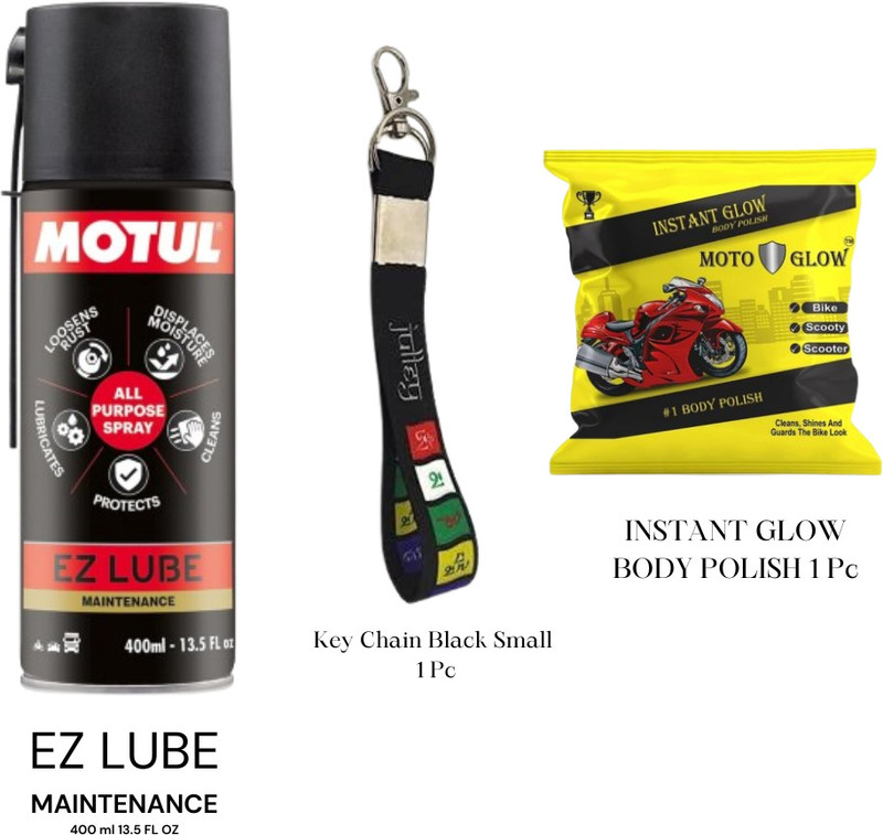 MOTUL MTCD-185 POLISH & Key Chain EZ LUBE 400ml Chain Oil(400 ml, Pack of 3)