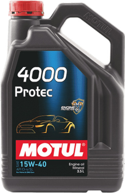 MOTUL 4000 Protec 15W40 Engine Oil For Car - 3.5 L 15W40 Full-Synthetic Engine Oil(3.5 L, Pack of 1)