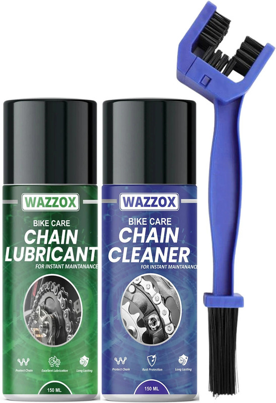 WAZZOX Bike Chain Lubricant and Chain Cleaner Spray With Cleaning Brush For Motorcycle and Bicycle Rust & Corrosion protection Chain Oil(300 ml, Pack of 3)