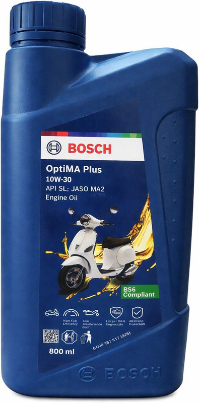 BOSCH Optima Plus 10W30 API SL JASO MA2 Scooter Multi-Grade Engine Oil(800 ml, Pack of 1)