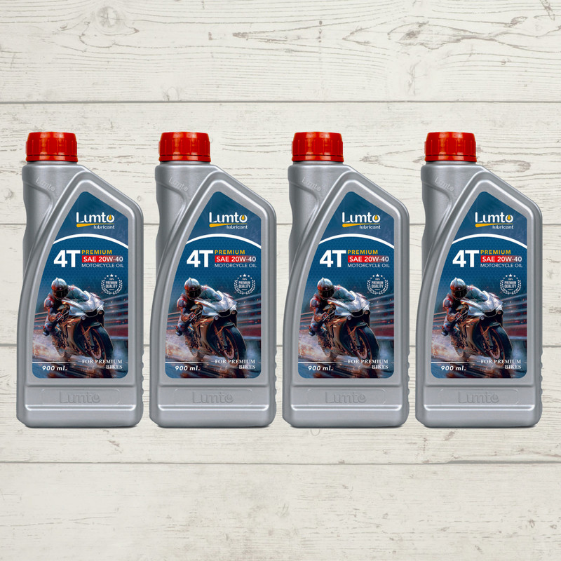 LUMTO 4T PREMIUM NEW 20W40 900ml P4 for Bike Petrol Engine Oil for Four Stroke Bikes Conventional Engine Oil(3600 ml)