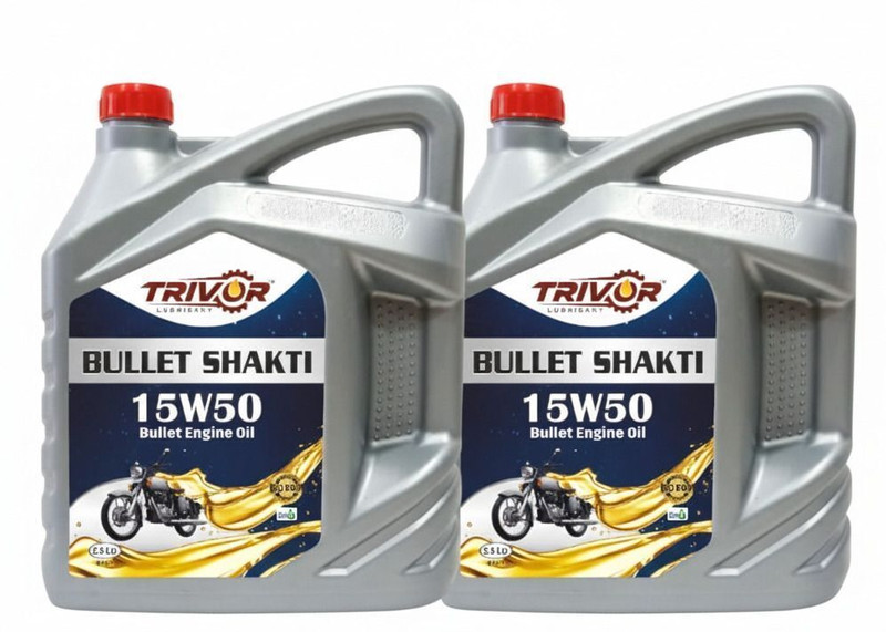 trivor BULLET SHAKTI 15W-50 (2.5 L) P2 BULLET SHAKTI 15W-50 Synthetic Blend Engine Oil(5 L, Pack of 2)