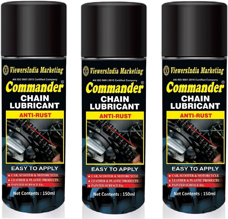VIEWERSINDIA Chain Lube Spray 450 ml Chain Lube For Bikes Protects Chain From Wear Chain Lube Spray Chain Oil(450 ml, Pack of 3)