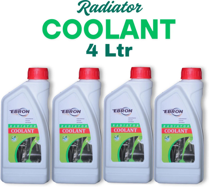 EBRON Coolant Water for Car & Bike, 4L Coolant Green(1 L, Pack of 4)