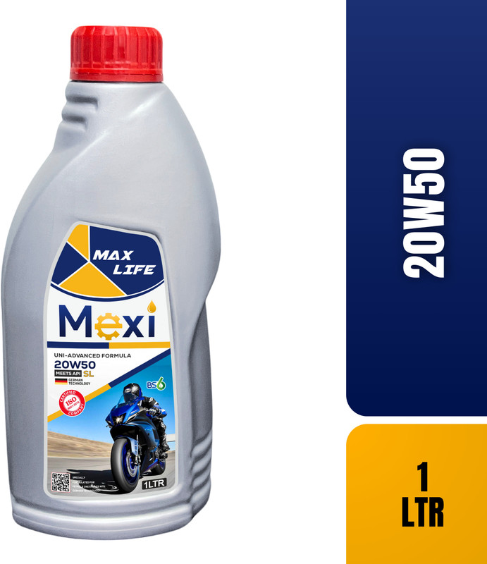 Mexi Max Life 1LTR (Pack of 1) 20W50 SL High Performance Engine Oil(1 L, Pack of 1)