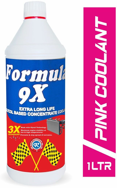 Formula 9x Engine Coolant Pink - 1Ltr Antifreeze Coolant Anti Freeze Coolant Pink Coolant(1000 ml, Pack of 1)