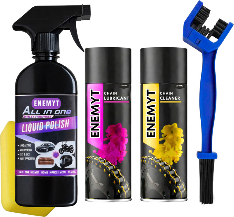 ENEMYT Cleans | Shines & Protects Chain | Exterior Cleaning Car & Dashboard Interior | Cleans | Protects Chain & Shines | Car Dashboard Interior & Exterior Cleaning | Chain Oil(550 ml, Pack of 4)