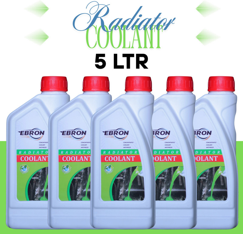 EBRON Multi Purpose Radiator Coolant Liquid for Engine Cooling 5L Coolant(5 L, Pack of 5)