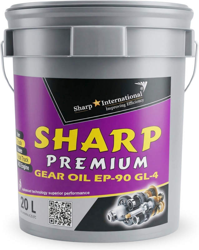 sharp international Sharp Premium Gear Oil EP-90 API GL-4 Heavy Duty Transmission & Differential Oil Extreme Pressure Lubricant for Trucks, Buses & Machinery Gear Oil(20 L, Pack of 1)