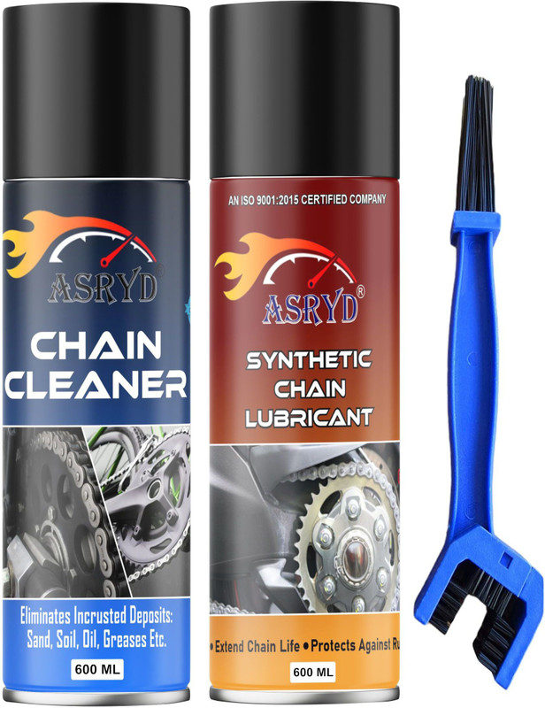 ASRYD Chain Cleaner And Chain Lubricant Synthetic With Brush Good Quality Chain Cleaner And Chain Lubricant Synthetic With Brush Chain Oil(1200 ml, Pack of 3)