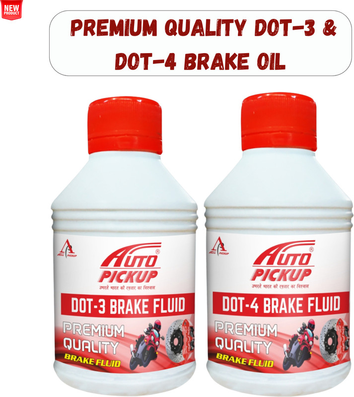 AUTO PICKUP Premium Quality 100ml DOT-3 + DOT-4 Heavy-Duty Brake Oil For Bike And Car Brake Oil(100 ml, Pack of 2)