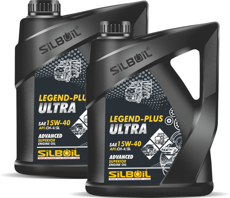 SILBOIL P2 LEGEND-PLUS ULTRA SAE 15W-40 (API SL/CH-4 Certified) | Advanced High-Mileage Multi-Grade Engine Oil(3 L, Pack of 2)