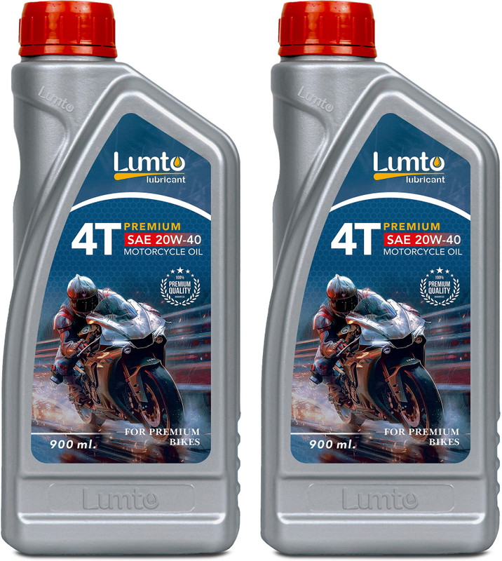 LUMTO 4T Premium 20W40 4T 900ml P2 for Bikes High Performance Engine Oil(900 ml)