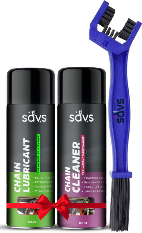 SAVS Bike Chain Lubricant and Chain Cleaner Spray With Cleaning Brush and Bicycle Rust & Corrosion protection Chain Oil(300 ml, Pack of 3)