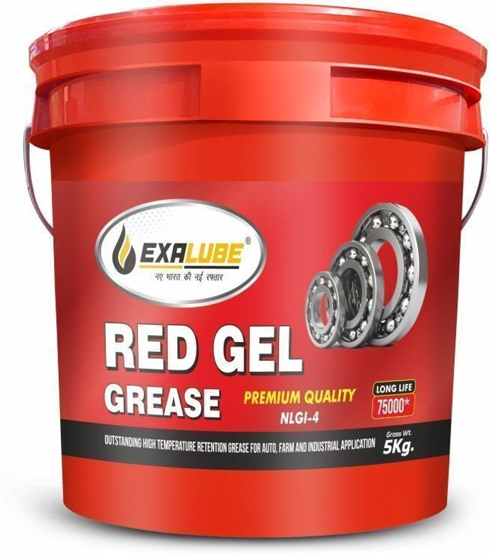 Exa Lube New Pack Of 5kg Premium Quality High Performance Long Life NLGI 3-4 Red Gel Calcium Grease(5 kg, Pack of 1)