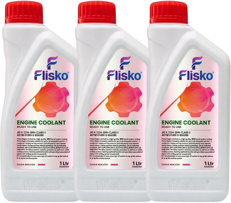 Flisko Coolant - 3L - For Car & Bike - SpeedyCool Car Radiator Coolant 1L – High Performance & Long Life Coolant(3 L, Pack of 3)