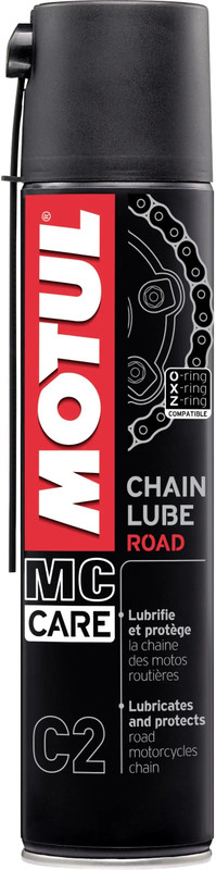 MOTUL MC CARE C1 [ 400 Ml ] and C2 [ 400 Ml ] With Premium Red Chain Cleaner Brush With Gear Shoe Protector Chain Oil(800 ml, Pack of 4)
