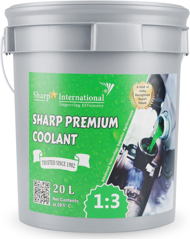 sharp international Sharp Premium Engine Coolant 1:3 Ready Mix, Advanced Radiator Coolant for Cars, Bikes & Heavy Vehicles, Anti-Rust & Overheat Protection Coolant Green(20 L, Pack of 1)