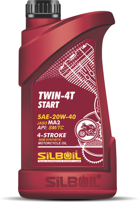 SILBOIL P1 TWIN 4T START 20W-40 ( API: SM/TC) ( JASO: MA-2) High Performance Synthetic Blend Engine Oil(1 L)