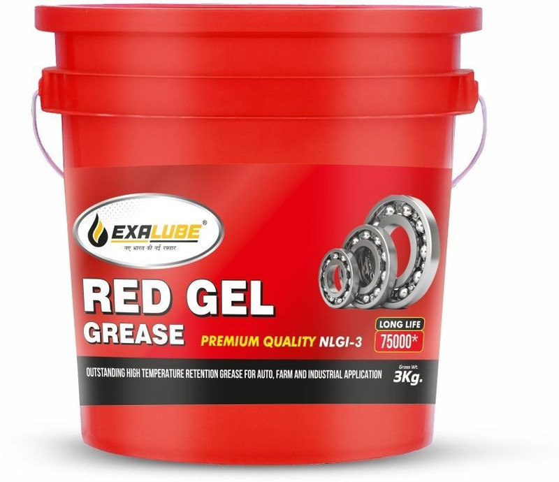 Exa Lube New Premium Pack Of 3kg High Temperature NLGI 3-4 Red Gel Grease(3 kg, Pack of 1)
