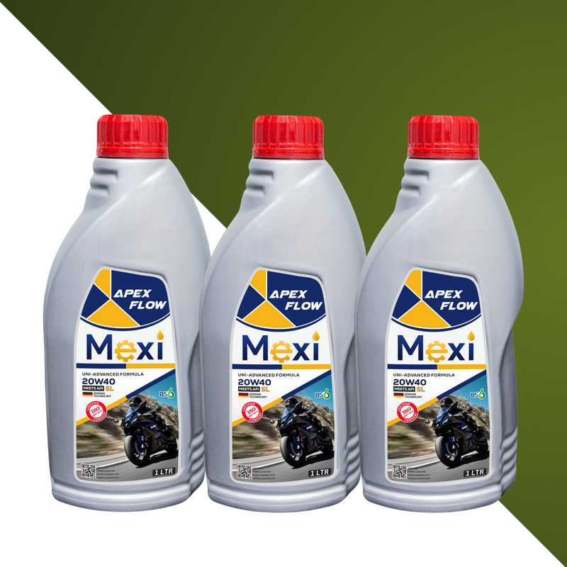 Mexi Apex Flow 1LTR (Pack of 3) (M06) 20W40 SL Multi-Grade Engine Oil(1 L, Pack of 3)