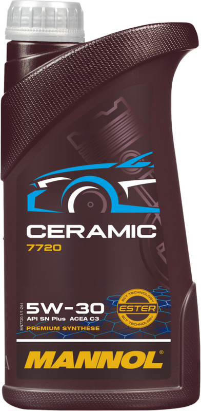 MANNOL 7720 MANNOL Ceramic 5W-30 API SN Plus ACEA C3 ACEA C2 FOR ALL TYPES OF CARS Full-Synthetic Engine Oil(1 L, Pack of 1)