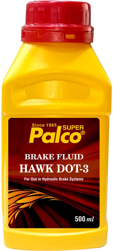 PL SUPER PALCO Brake Fluid Hawk DOT 3 500ml Including ABS & Hydraulic System for Disc & Drum Brake with Excellent Lubricating Properties at High Boiling Point for Car & Bike Brake Oil(500 ml, Pack of 1)