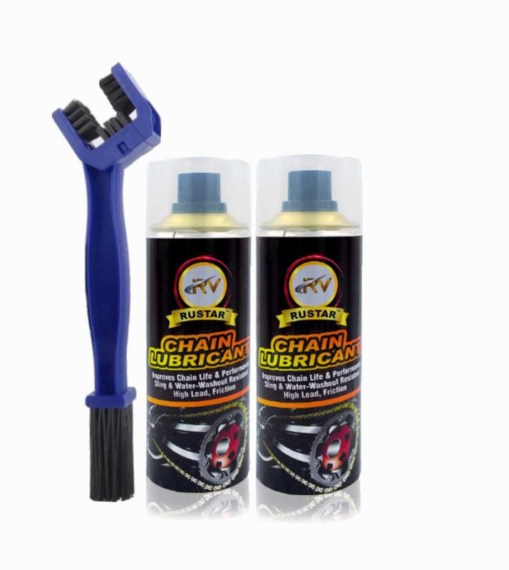 RUSTAR Bike Chain Lubricant Spray 150ml with 1 Chain Cleaning Brush |Cleans| Shines & Protects Chain| Chain Oil(150 ml, Pack of 3)