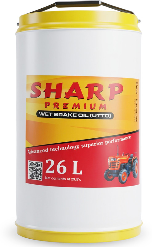 sharp international Sharp Premium Wet Brake Oil (UTTO) 26 Litre, Universal Tractor Transmission Oil, Multi-Purpose Hydraulic, PTO & Wet Brake Fluid for Tractors & Farm Equipment Brake Oil(26 L, Pack of 1)