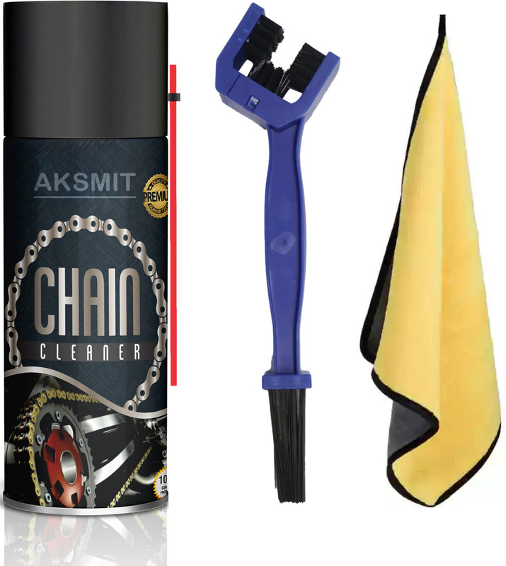 Rhtdm Vehicle Chain Cleaner Spray with Microfiber Cloth and Chain Brush Combo (150 ml) Provides Lubrication and Corrosion for all types of Chain and Bike Chain Oil(150 ml, Pack of 1)