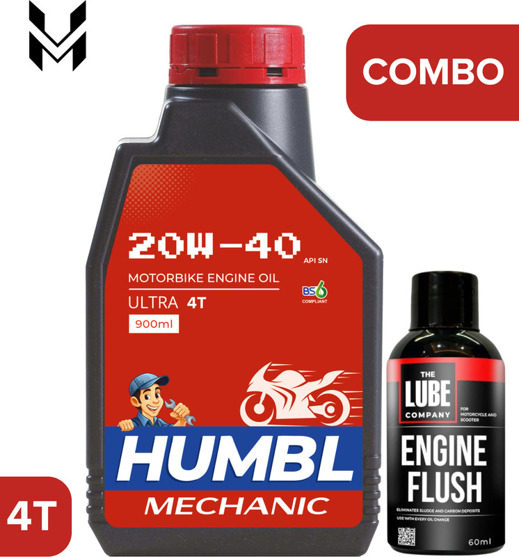 HUMBL Mechanic : Full Maintenance Combo Pack of Rebel Engine Flush + High Performance Engine Oil(900 ml)