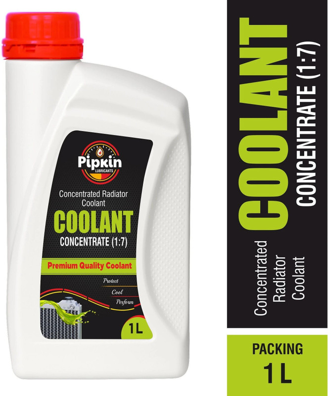 PIPKIN Concentrate Radiator 1 Litre Coolant Using Ethylene Glycol / for Petrol, Diesel Cars Commercial Vehicle & Enhanced Radiator Life - 1:7 Coolant Green(1000 ml, Pack of 1)