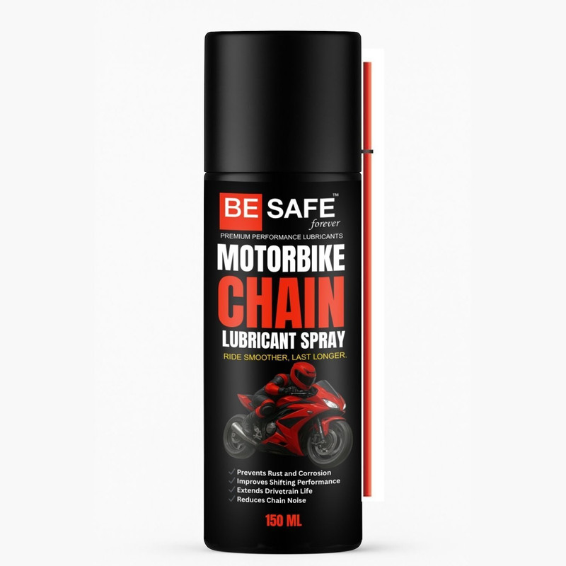 BE SAFE Forever Motorbike Chain Lubricant Spray, Anti-Rust, Improves Shifting Performance, Noise Chain Oil(150 ml, Pack of 1)