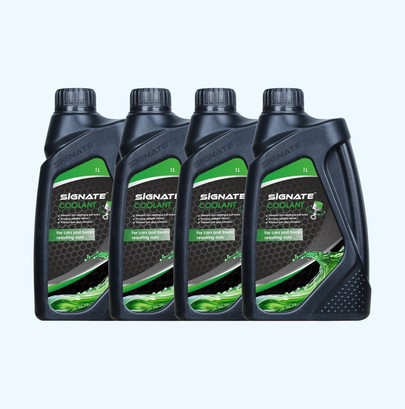 Signate Coolant (4 LTR) Radiator Coolant - Best Anti-Freeze, Long-Life Engine Coolant for Cars & Bikes Coolant(1 L, Pack of 4)