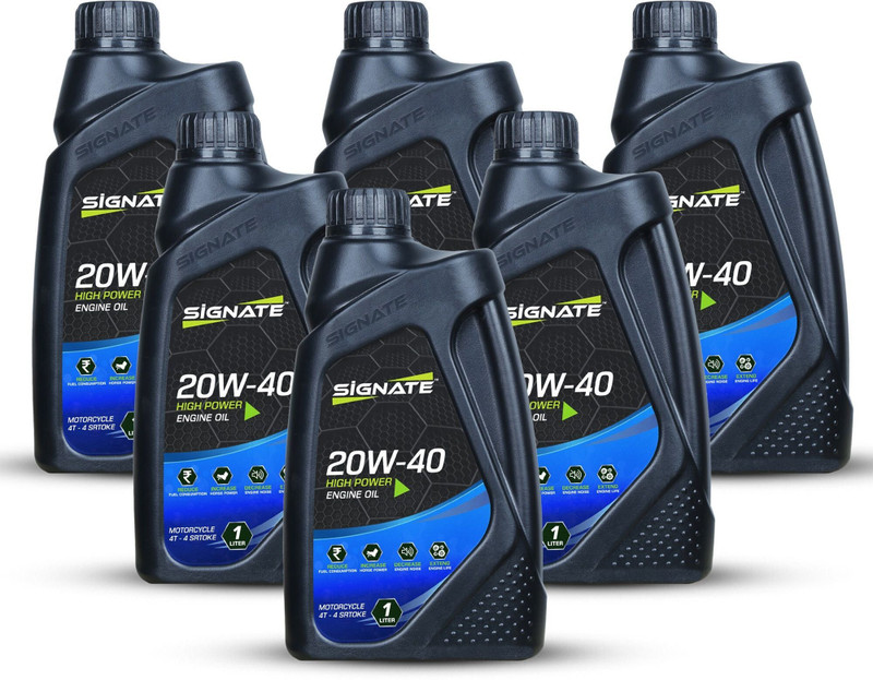 Signate 20W40 4T Fully Synthetic Engine Oil for Bikes & Motorcycles | Power Formula for High Performance Engine Oil(1 L, Pack of 6)