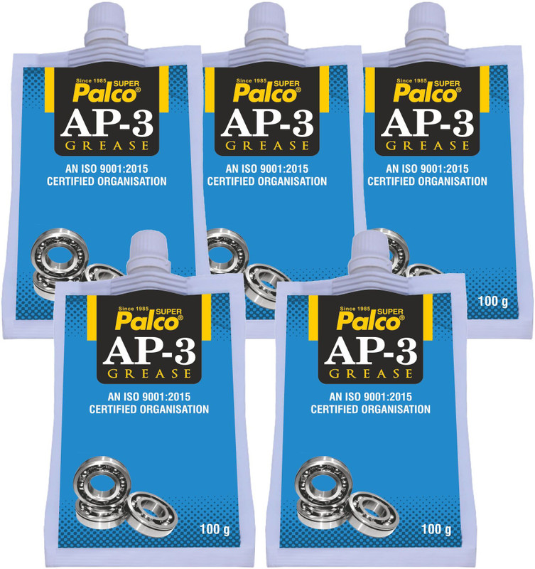 PL SUPER PALCO AP-3 GREASE Pouch 100g | Multipurpose Water Resistant & Bearing Lithium Base Anti Corrosion Grease for Car, Bike Chain Lube | NLGI-3 Long Lasting Lubricant Grease(500 g, Pack of 5)