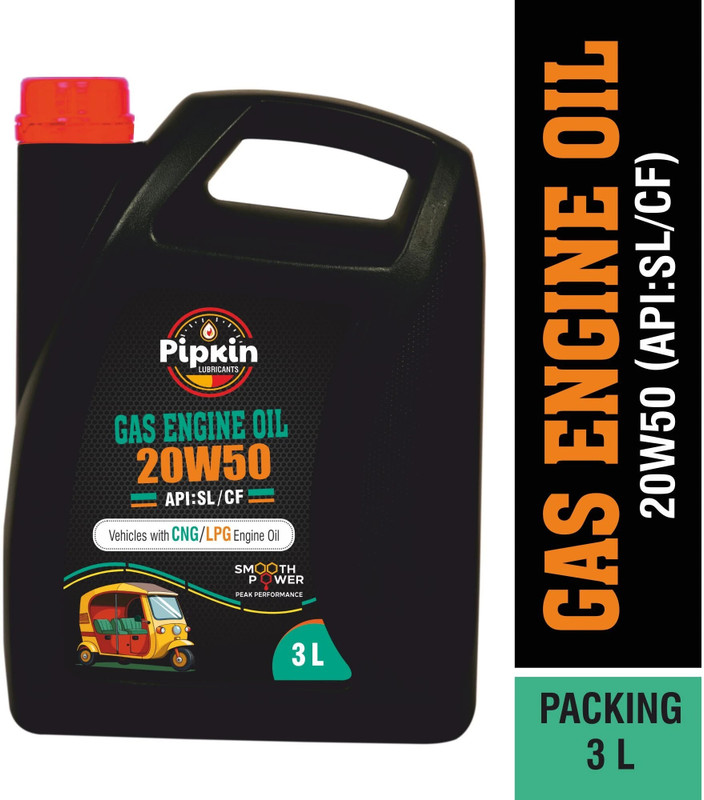 PIPKIN Gas Engine Oil 20W50 3 Litre | Heavy Duty Diesel Engine Oils | For Consistent Engine Performance Excellent Thermal Stability, Long Engine Life Heavy Duty Engine Oil(3000 ml, Pack of 1)