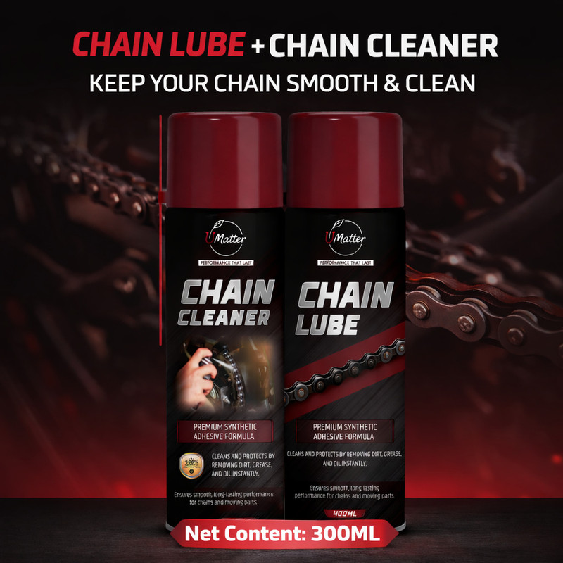 UMatter Bike Chain Lubricant Spray | Suitable For Bikes & Bicycle | Prevents Rust | Chain Breakage | Adhesive Based Chain Oil(300 ml, Pack of 2)