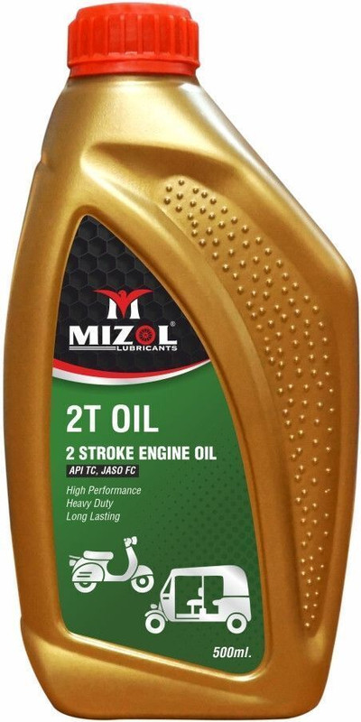 Mizol Premium Quality 500ml Two Stroke 2T API TC, JASO -FC High Performance Engine Oil(500 ml, Pack of 1)